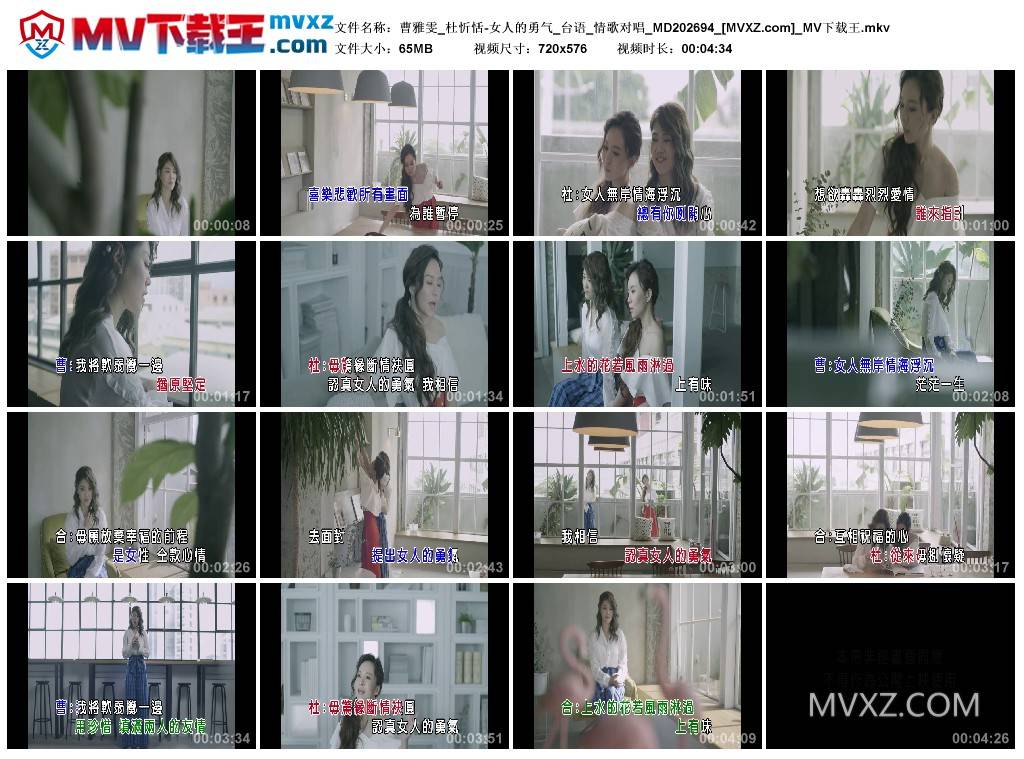 曹雅雯_杜忻恬-女人的勇气_台语_情歌对唱_MD202694